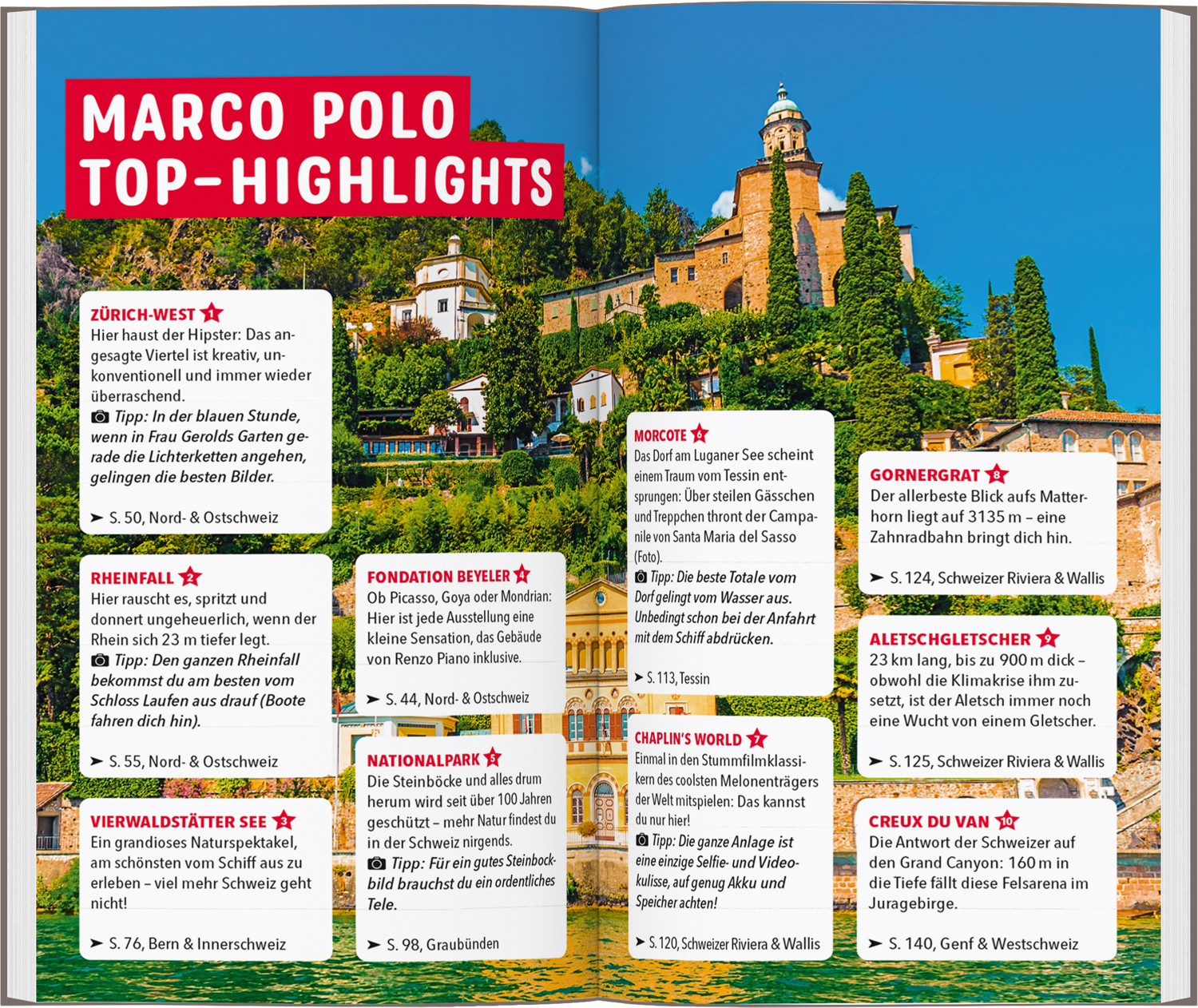 Beispielinhalt (Bild) MARCO POLO Reiseführer Schweiz