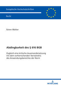 Vorderes Coverbild Abdingbarkeit des § 616 BGB