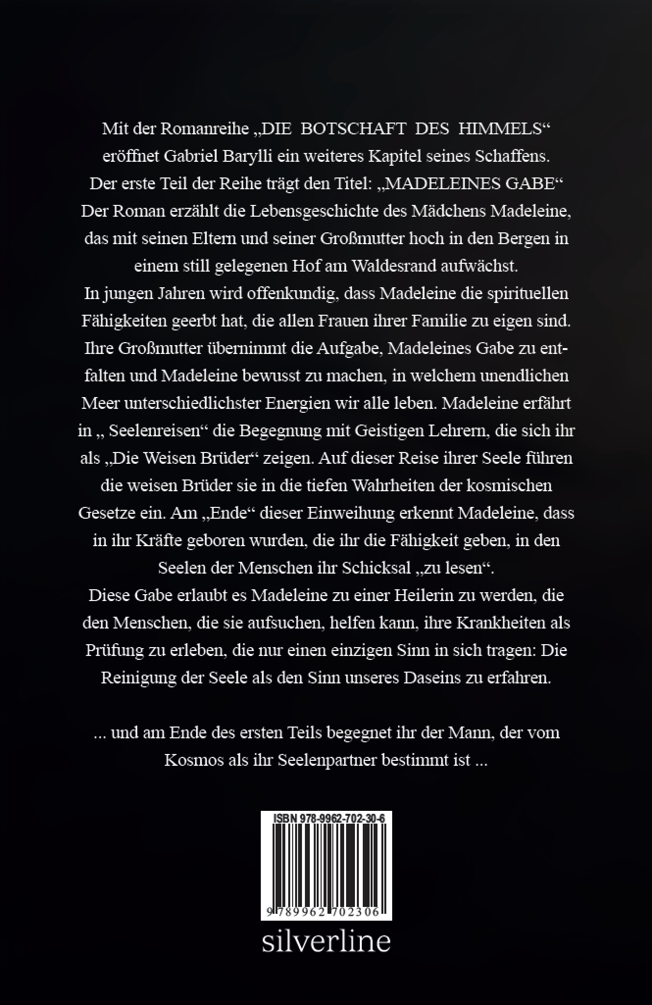Rückseitencover Die Botschaft des Himmels - Madeleines Gabe