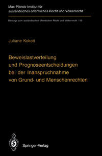 Vorderes Coverbild Beweislastverteilung und Prognoseentscheidungen bei der Inanspruchnahme von Grund- und Menschenrechten
