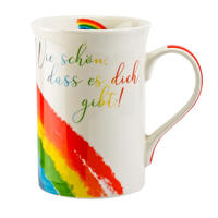 Vorderes Coverbild Regenbogen-Tasse »Wie schön, dass es dich gibt«