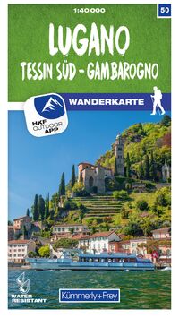 Vorderes Coverbild Kümmerly+Frey Wanderkarte 50 Lugano 1:40.000