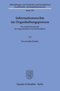 Vorderes Coverbild Informationsrechte im Organhaftungsprozess.