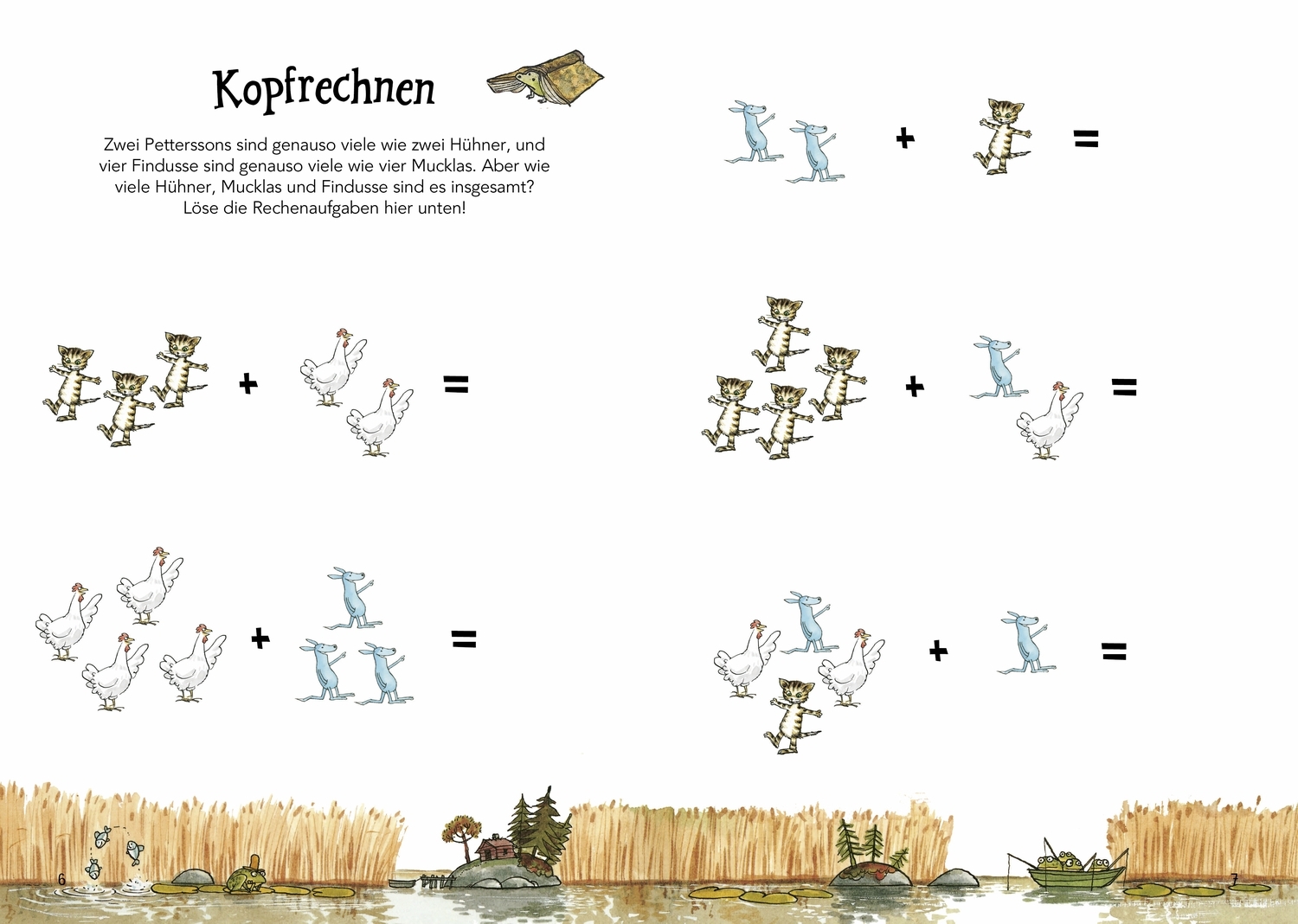 Beispielinhalt (Bild) Pettersson und Findus. Kennst du Zahlen und Formen?