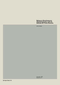Vorderes Coverbild Beitrag zur Berechnung von Flächentragwerken nach der Methode der Finiten Elemente