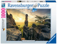 Vorderes Coverbild Ravensburger Puzzle 17093 Erleuchtung - Elbsandsteingebirge Deutschland Collection 1000 Teile Puzzle