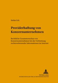 Vorderes Coverbild Providerhaftung von Konzernunternehmen