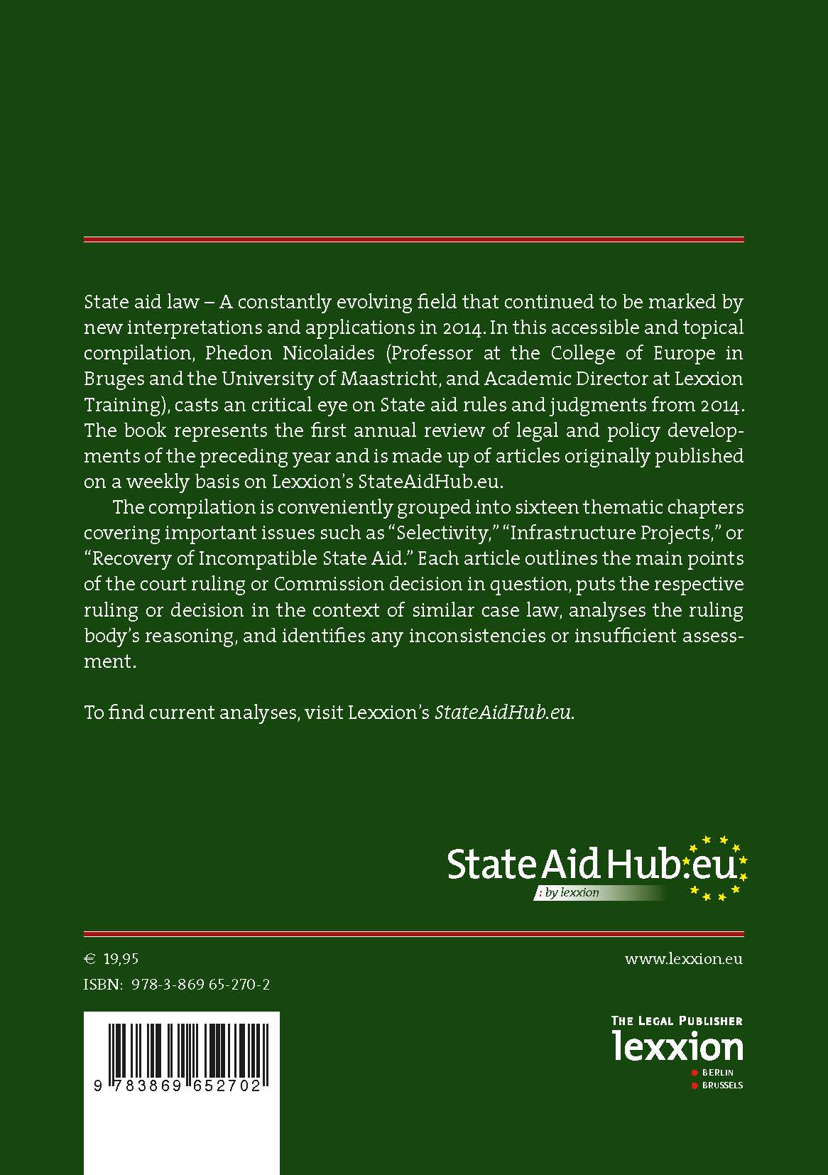 Rückseitencover State Aid Uncovered - Critical Analysis of Developments in State Aid 2014