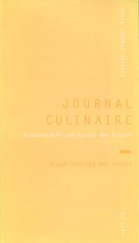 Vorderes Coverbild journal culinaire. Kultur und Wissenschaft des Essens