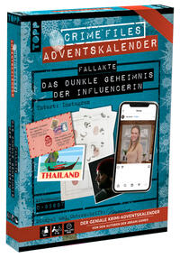 Vorderes Coverbild Crime Files – Fallakte: Das dunkle Geheimnis der Influencerin. Der Krimi-Adventskalender mit Live-Story im Internet