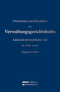Vorderes Coverbild Erkenntnisse und Beschlüsse des Verwaltungsgerichtshofes