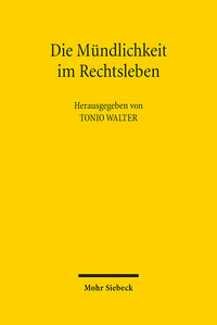Vorderes Coverbild Die Mündlichkeit im Rechtsleben