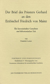 Vorderes Coverbild Der Brief des Priesters Gerhard an den Erzbischof Friedrich von Mainz