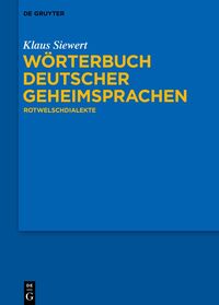 Vorderes Coverbild Wörterbuch deutscher Geheimsprachen