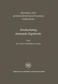 Vorderes Coverbild Betriebserhaltung kommunaler Eigenbetriebe