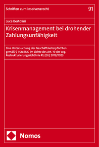 Vorderes Coverbild Krisenmanagement bei drohender Zahlungsunfähigkeit