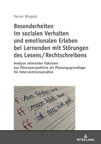 Vorderes Coverbild Besonderheiten im sozialen Verhalten und emotionalen Erleben bei Lernenden mit Störungen des Lesens / Rechtschreibens