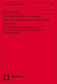 Vorderes Coverbild Die Behandlung von Anlagen der Außenwerbung im öffentlichen Baurecht