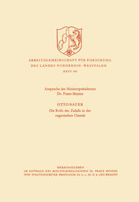 Vorderes Coverbild Ansprache des Ministerpräsidenten / Die Rolle des Zufalls in der organischen Chemie