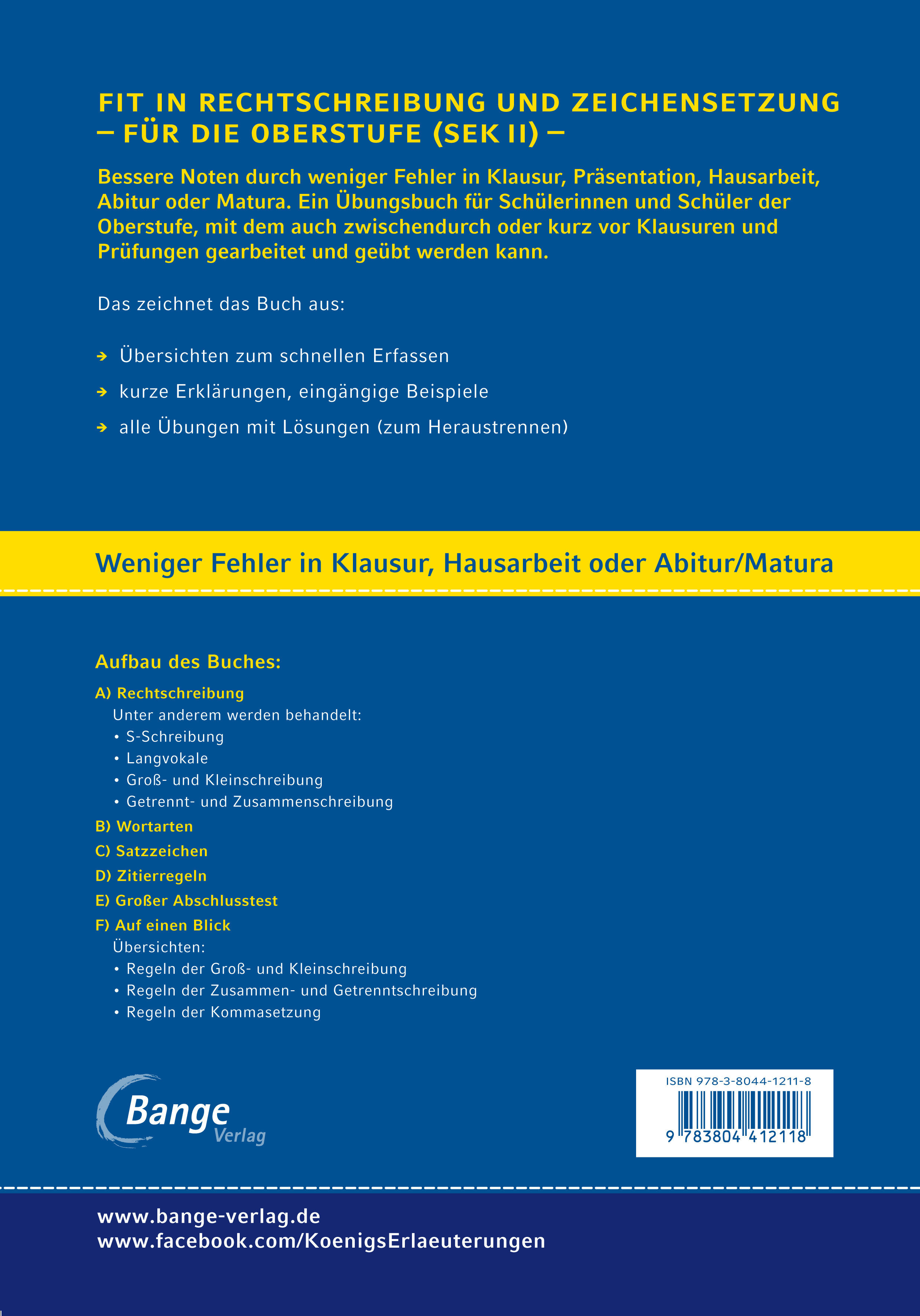Rückseitencover Fit in Rechtschreibung und Zeichensetzung