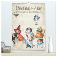 Vorderes Coverbild Nostalgie-Jahr, Motive aus alten Poesiealben (hochwertiger Premium Wandkalender 2025 DIN A2 hoch), Kunstdruck in Hochglanz