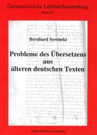 Vorderes Coverbild Probleme des Übersetzens aus älteren deutschen Texten