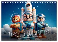 Vorderes Coverbild Tierische Raumfahrer: Durch das Universum mit Fell und Feder (Wandkalender 2026 DIN A4 quer), CALVENDO Monatskalender
