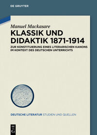 Vorderes Coverbild Klassik und Didaktik 1871-1914