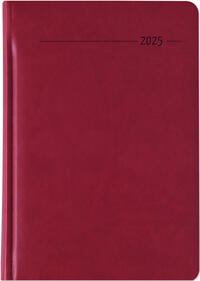Vorderes Coverbild Zettler - Buchkalender Tucson 2025 rot, 15x21cm, Taschenkalender mit 416 Seiten mit 1 Tag auf 1 Seite, Adressteil, Notizbereich, Monatsübersicht, Mondphasen und internationales Kalendarium