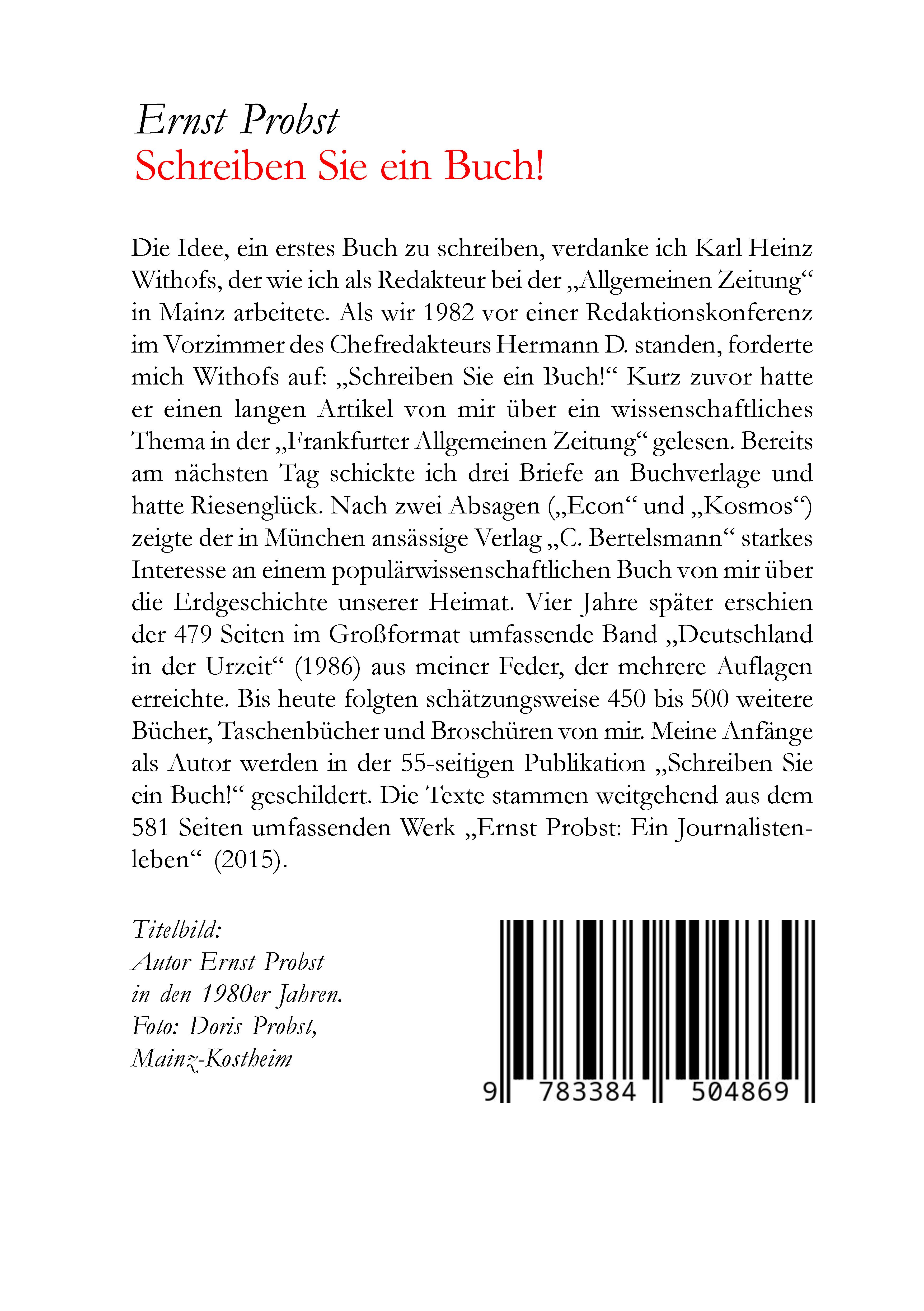 Rückseitencover Schreiben Sie ein Buch!