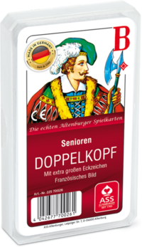 Vorderes Coverbild Senioren Doppelkopf, französisches Bild mit extra großen Eckzeichen