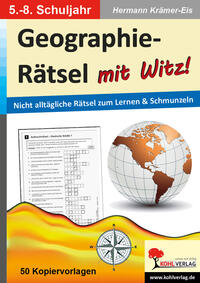 Vorderes Coverbild Geographie-Rätsel mit Witz! - 5.-8. Schuljahr