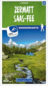 Vorderes Coverbild Kümmerly+Frey Wanderkarte 49 Zermatt, Saas-Fee 1:40.000