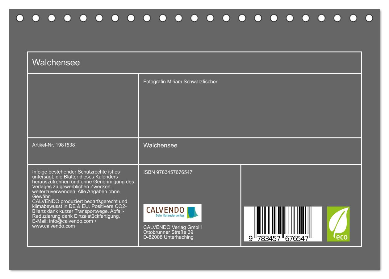 Beispielinhalt (Bild) Walchensee (Tischkalender 2026 DIN A5 quer), CALVENDO Monatskalender