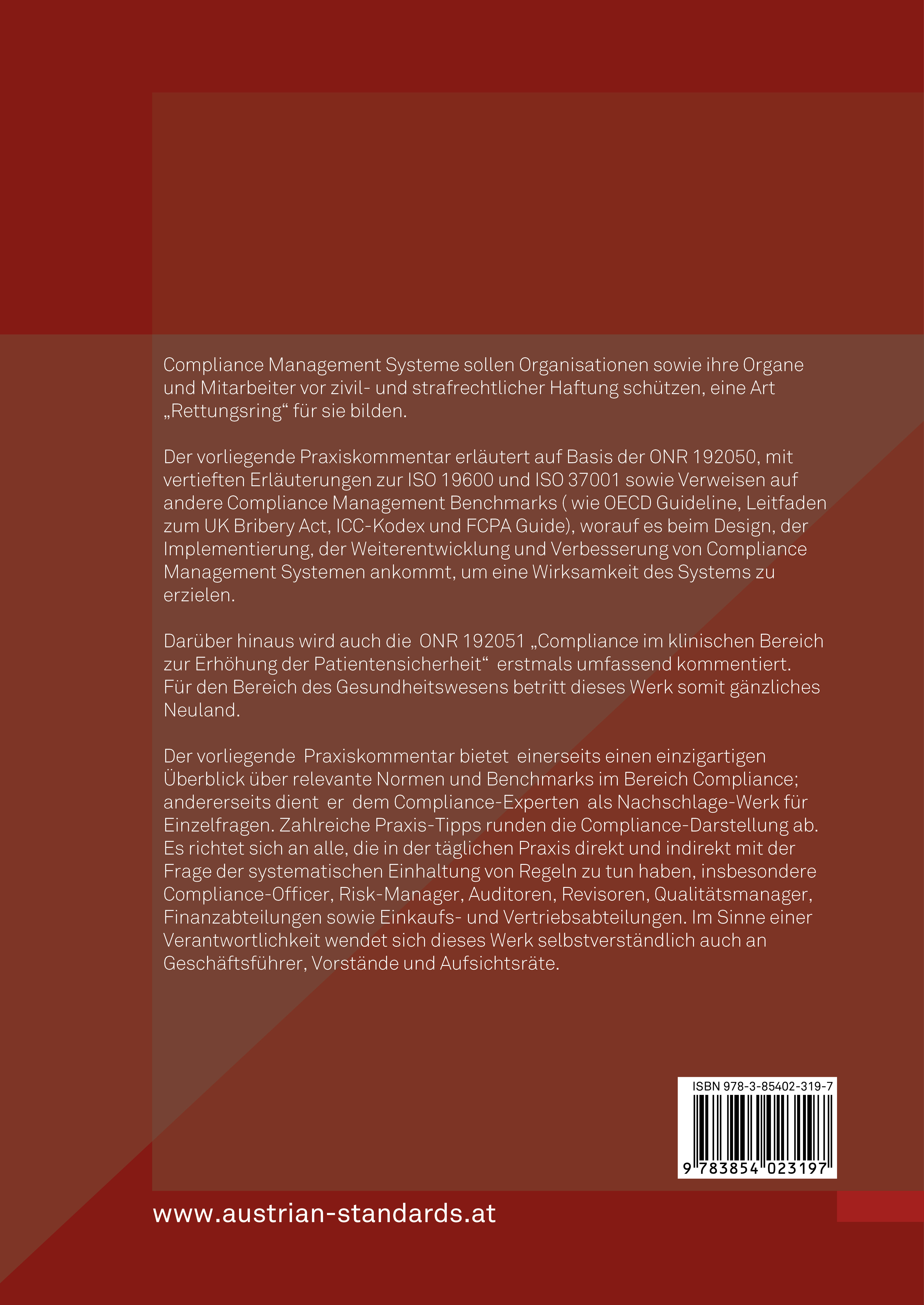 Rückseitencover Compliance Management Standards