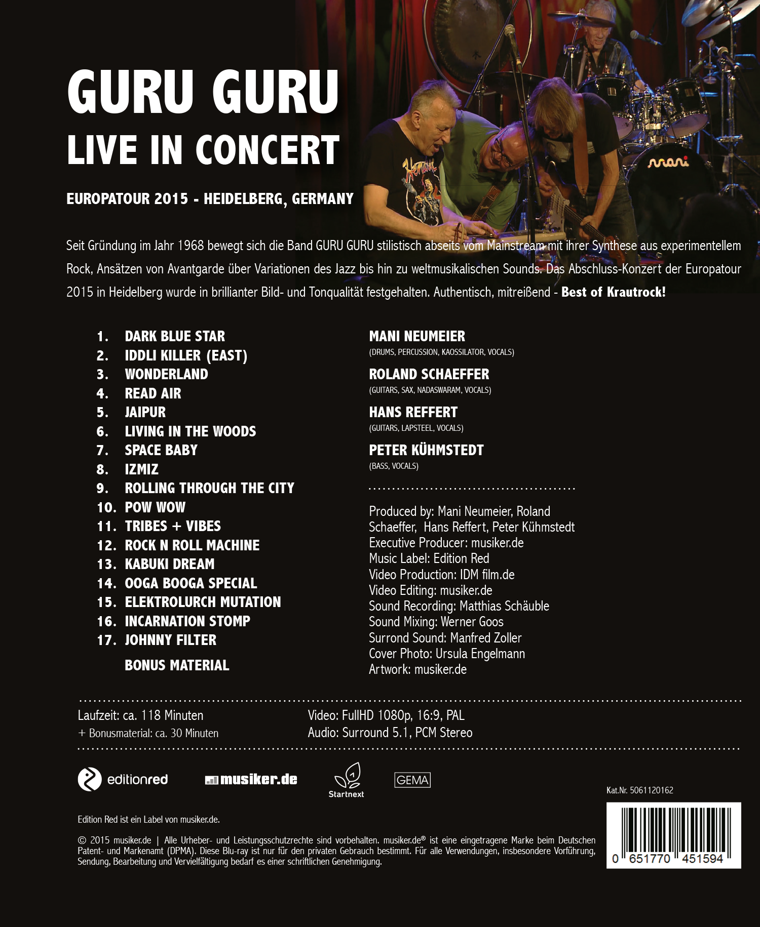 Rückseitencover Guru Guru - Live in Concert