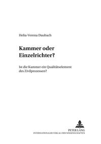 Vorderes Coverbild Kammer oder Einzelrichter?