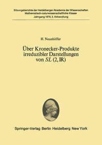Vorderes Coverbild Über Kronecker-Produkte irreduzibler Darstellungen von SL (2, ?)