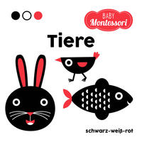 Vorderes Coverbild Tiere schwarz-weiß-rot (Baby Montessori)
