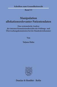 Vorderes Coverbild Manipulation allokationsrelevanter Patientendaten.