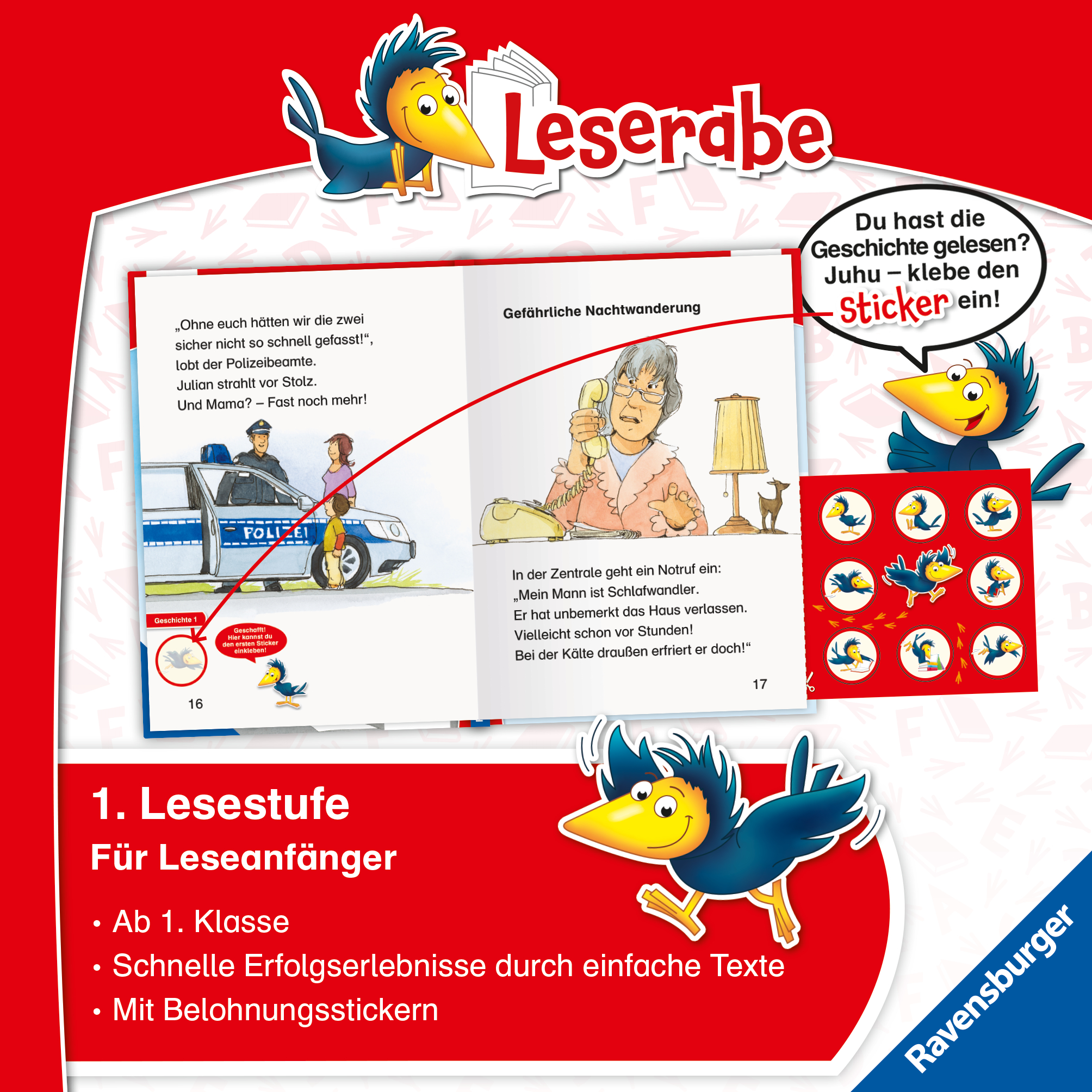 Beispielinhalt (Bild) Leserabe 1. Lesestufe - Polizeigeschichten