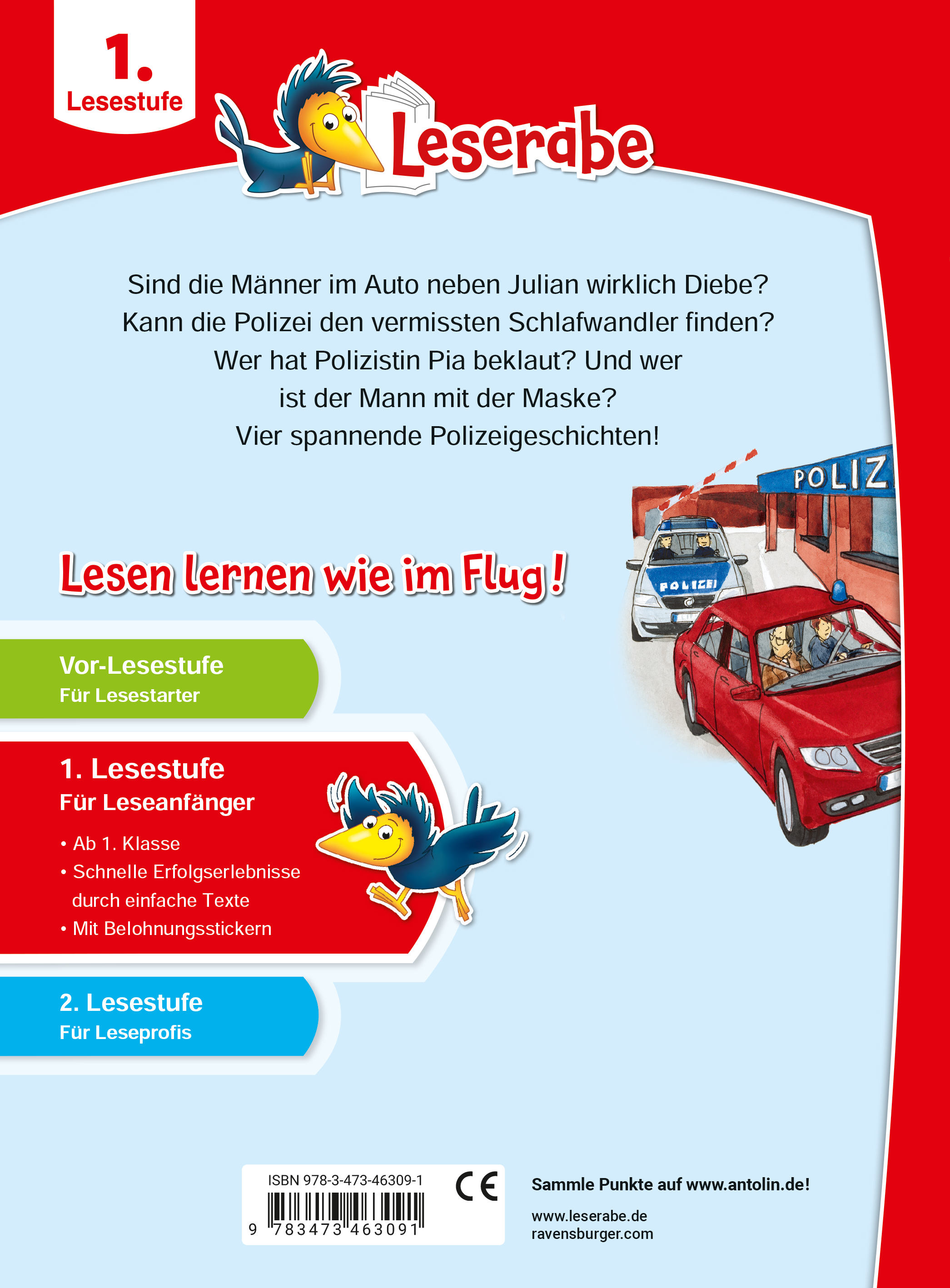 Rückseitencover Leserabe 1. Lesestufe - Polizeigeschichten