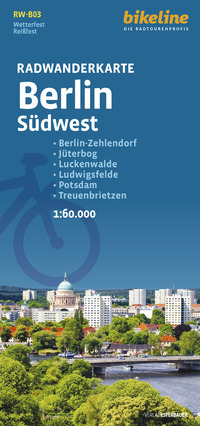 Vorderes Coverbild Radwanderkarte Berlin Südwest RW-B03