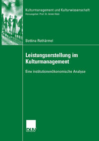 Vorderes Coverbild Leistungserstellung im Kulturmanagement
