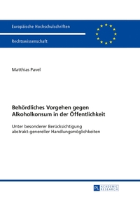 Vorderes Coverbild Behördliches Vorgehen gegen Alkoholkonsum in der Öffentlichkeit
