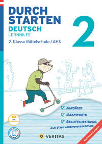 Vorderes Coverbild Durchstarten Deutsch 2. Klasse Mittelschule/AHS Lernhilfe