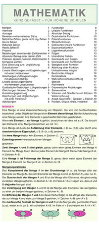 Vorderes Coverbild Leporello: Mathematik kurz gefasst – Alle wichtigen Regeln im Überblick