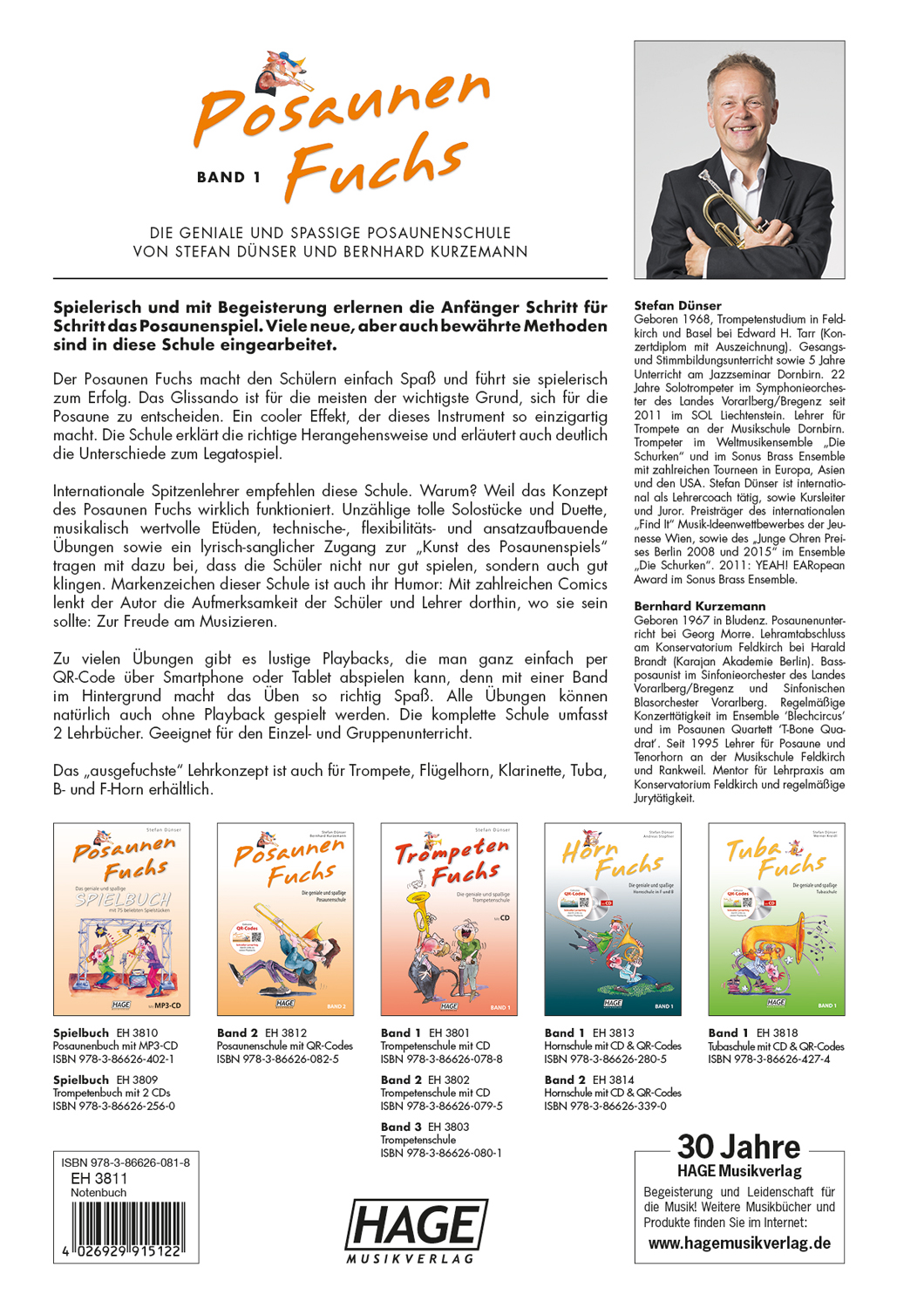 Rückseitencover Posaunen Fuchs Band 1
