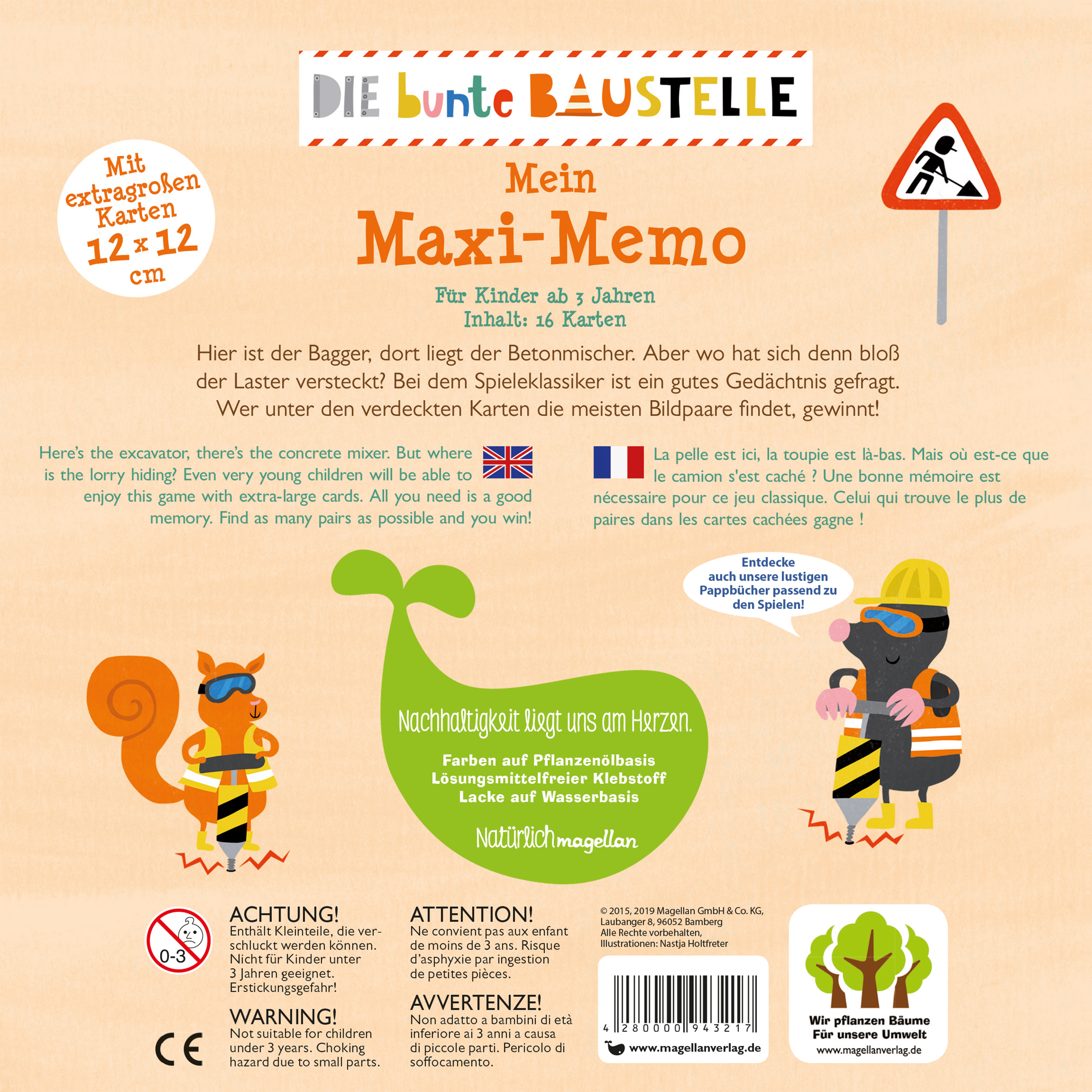 Rückseitencover Die bunte Baustelle - Mein Maxi-Memo