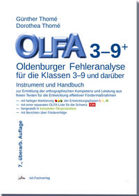 Vorderes Coverbild OLFA 3-9+: Oldenburger Fehleranalyse für die Klassen 3-9 und darüber